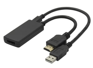 Deltaco 1902013 adapter kablowy 0,2 m HDMI Typu A (Standard) DisplayPort Czarny