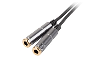 GENESIS A20 kabel audio 0,2 m 3.5mm Czarny, Srebrny