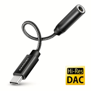Axagon ADA-HC Audio Cable, 0.1 m, 3.5 mm to USB Type-C, Black