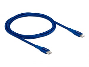 DeLOCK USB Type-C to Lightning Data and Charging Cable for iPhone, iPad, and iPod, Blue, 1 m, MFi