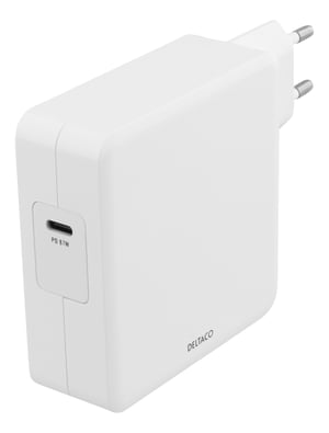Deltaco USBC-AC117 ładowarka do urządzeń przenośnych Telefon komórkowy, Smartfon, Tablet Biały Prąd przemienny Szybkie ładowanie Wewnętrzna