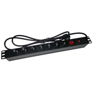 Alantec PZ071U Verteiler, 1,8 m, 7 x Netzsteckdose, für den Innenbereich, schwarz