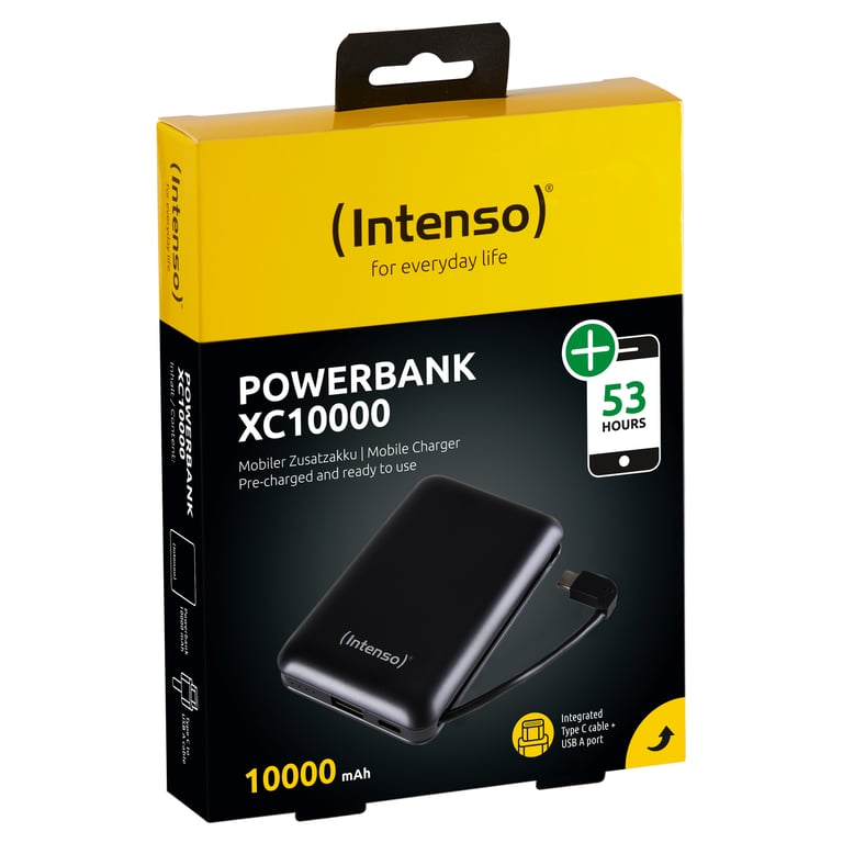 фото Зовнішній акумулятор (павербанк) Intenso XC10000 1xUSB-C, 1xUSB-A 10000mAh Black (7314530)