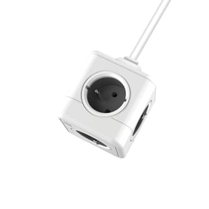 Savio PowerCube PC-02 Power Extension, 3 m, 5 AC Outlets, 5 Type C Power Sockets, 3680 W, White