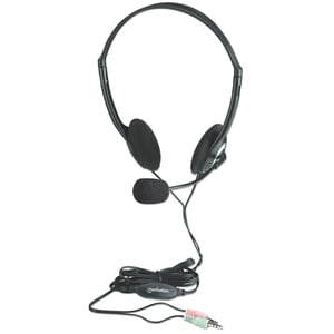 Manhattan 164429 hörlurar/headset Sladdanslutet Huvudband Samtal/musik Svart, Silver