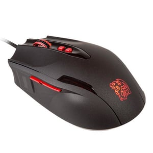 Tt eSPORTS Black FP Gamingmus, tvåhandsmodell, USB typ A, laser, 5700 DPI