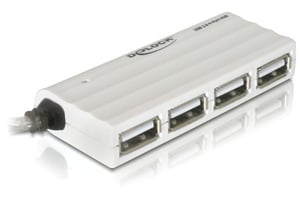 DeLOCK USB 2.0 externer 4-Port-Hub 480 Mbit/s Weiß