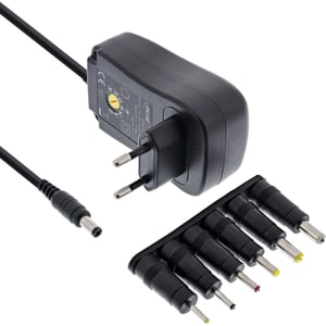 InLine 26608P adapter zasilający/ inwentor Wewnętrzna 30 W Czarny