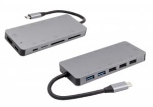 EXSYS EX-1221HM stacja dokująca USB 3.2 Gen 1 (3.1 Gen 1) Type-C Srebrny