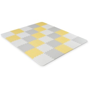 Kinderkraft LUNO Matte/Teppich für das Kinderzimmer Gelb Stoff Quadrat