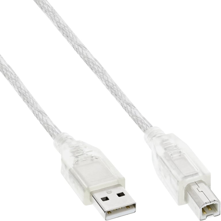 InLine 34505T kabel USB 0,5 m USB A USB B 0,48 Gbit/s Przezroczysty