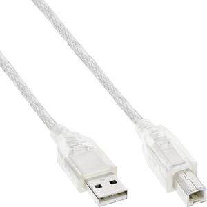 InLine 34505T kabel USB 0,5 m USB A USB B Przezroczysty