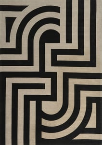 Teppich „Decor Art Deco“ für den Innenbereich, rechteckig, Baumwolle, Polyester, beige, schwarz