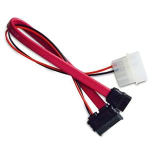 Akasa AK-CB050 kabel SATA 0,2 m Molex (4-pin) Czerwony
