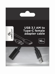 Gembird A-USB3-AMCF-01 USB-kabel USB 3.2 Gen 1 (3.1 Gen 1) 0,1 m USB A till USB C Svart