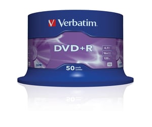 Verbatim 43550 4.7 GB DVD+R, 50-pack