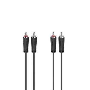 Hama 00205258 3 m audio cable, 2 x RCA, Black