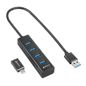 Sharkoon 4044951037582 USB 3.2 Gen 1 (3.1 Gen 1) Type-C-Hubs und -Verteiler, 5000 Mbit/s, schwarz