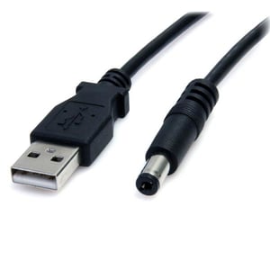 StarTech USB2TYPEM Power Cable, Black, 0.9 m, USB A to Barrel Type M