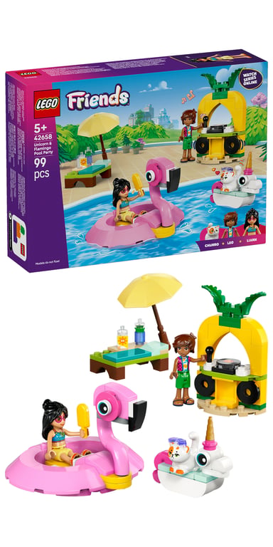 LEGO Friends Impreza na basenie z jednorożcem i flamingiem