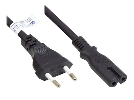 Alcasa P0370-S025 kabel zasilające Czarny 2,5 m Wtyczka zasilająca typu C C7 panel