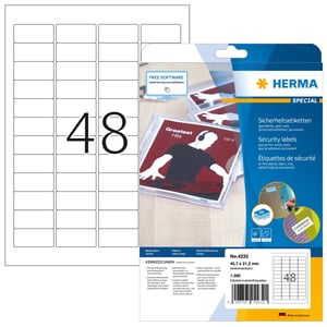 HERMA 4232 bedruckbare Etiketten, weiß, selbstklebende Etiketten zum Bedrucken