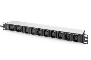 Digitus Steckdosenleiste mit Aluminiumprofil, 10 Steckdosen, 2 m Netzkabel, IEC-C20-Stecker