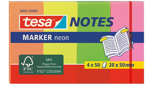 TESA 56691 Self-Adhesive Sticky Notes, Rectangular, Multicolor, 50 sheets. Self-adhesive