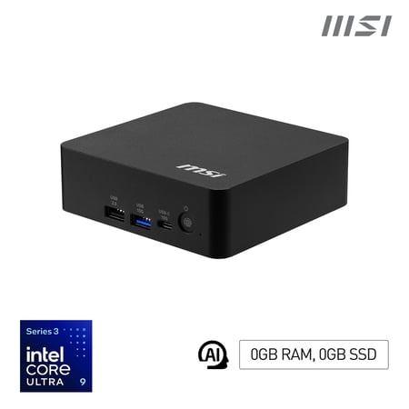 MSI Cubi NUC AI+ 3MG-003BEU USFF Czarny 386H Intel SoC FCBGA2540 4,9 GHz Wbudowane głośniki