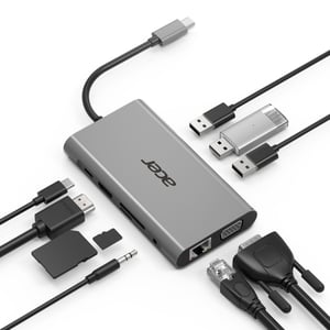 Acer HP.DSCAB.002 USB 3.2 Gen 1 (3.1 Gen 1) Type-C Docking Station, Silver