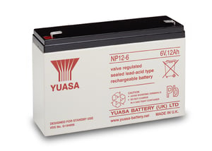 Yuasa NP12-6 Lead-Acid (VRLA) Battery, 6 V