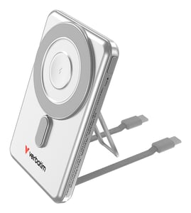 Verbatim 32276 Lithium-Polymer (LiPo) Power Bank, 5000 mAh, Wireless Charging, Silver