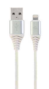 Gembird CC-USB2B-AMLM-1M-BW2 Lightning Cable, Silver, White