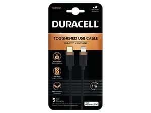 Duracell USB9012A 1 m Lightning Cable, Black