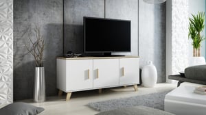Cama byrå LOTTA 150 3D vit + ek sonoma