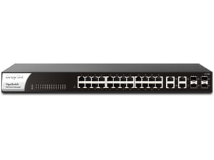 DrayTek VigorSwitch G1282 Managed Gigabit Ethernet (10/100/1000) PoE Support Black