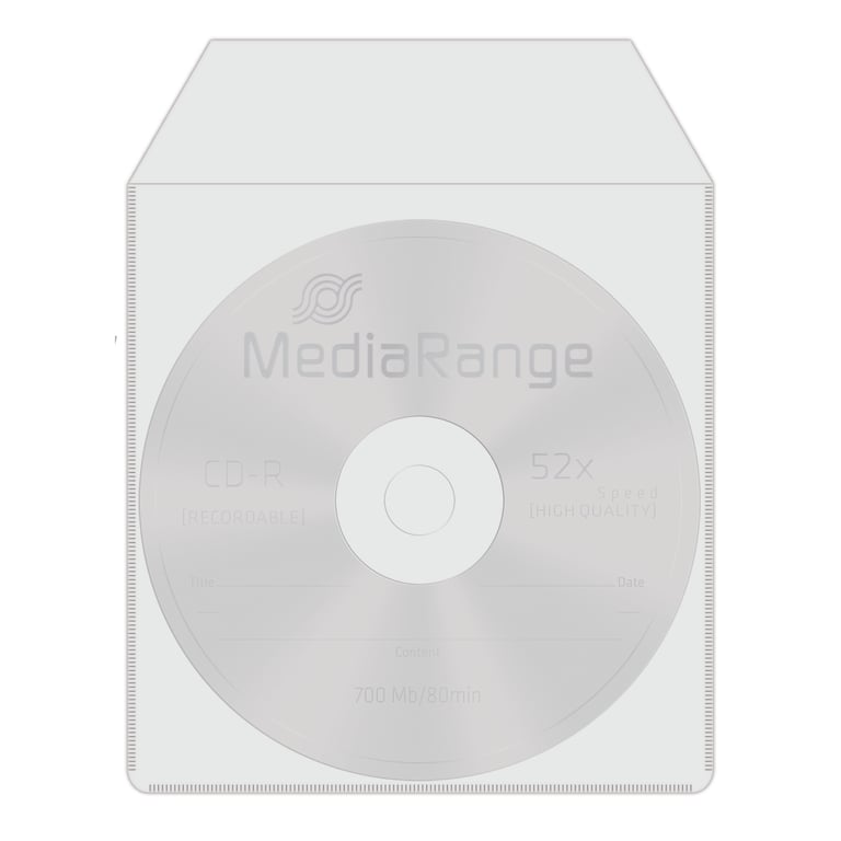 MediaRange BOX64 opakowania na płyty CD Etui kieszeniowe 1 dysków Szary