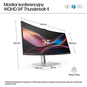 HP 34-calowy monitor konferencyjny Pro seria 7 WQHD – 734pm