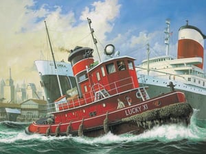 Revell Harbour Tug – Modell eines Schubboots (Schleppers) Bausatz im Maßstab 1:108