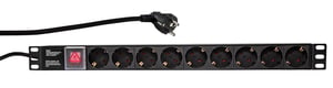 LogiLink PDU9C02 strömfördelare (PDU) med 9 nätuttag, svart