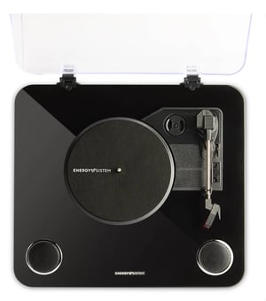 Energy Sistem BlackSpin Gramofon z napędem pasowym Czarny, Przezroczysty