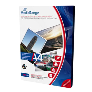 MediaRange MRINK102 fotopapper A4, vitt matt