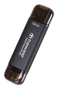 Transcend ESD310C Thunderbolt-Technologie 128 GB USB Typ A / USB Typ C USB 3.2 Gen 2x2 Schwarz