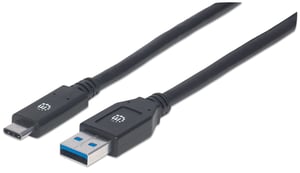 Manhattan 354981 kabel USB USB 3.2 Gen 1 (3.1 Gen 1) 3 m USB C USB A 5 Gbit/s Czarny