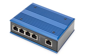 Digitus 4-portars gigabit-nätverksswitch, industriell, icke-hanterbar, 1 RJ45-uplink