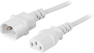 Deltaco DEL-112V Power Cable, White, 1 m, IEC C13 to IEC C14