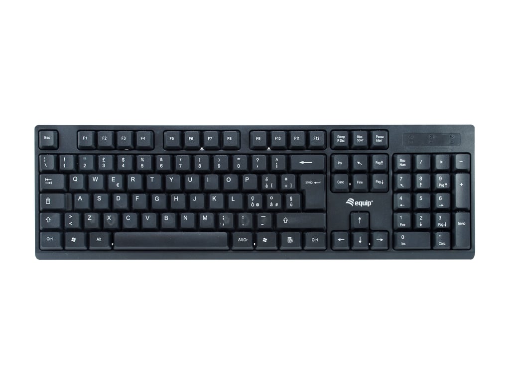 Equip 245223 klawiatura Dołączona myszka Biuro RF Wireless QWERTY Włoski Czarny