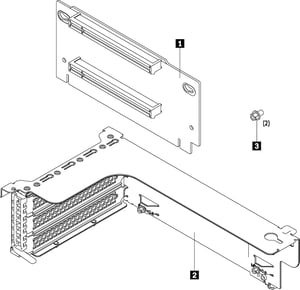 Lenovo ThinkSystem SR550/SR590/SR650 x16/x8 PCIe FH Riser 1 Kit – Montagesatz