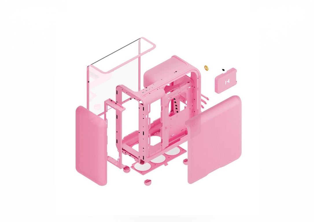 HYTE X50 MID TOWER CASE STRAWBERRY MILK