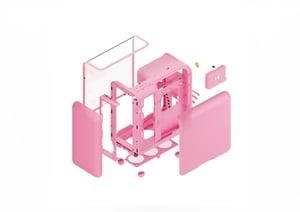 HYTE X50 MID TOWER CASE STRAWBERRY MILK